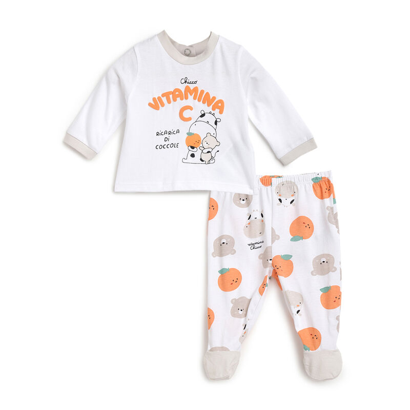 Infants Natural Printed Outfit with Leggings image number 0
